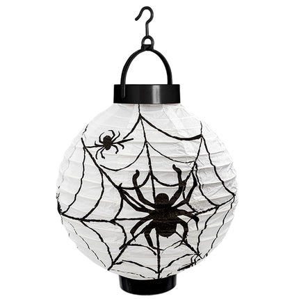 Halloween Laterne Schwarz Weiß Spinnennetz 20cm