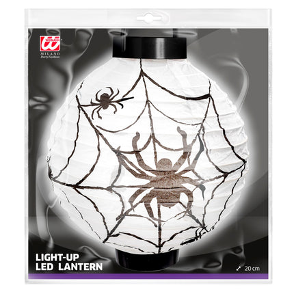 Halloween Laterne Schwarz Weiß Spinnennetz 20cm