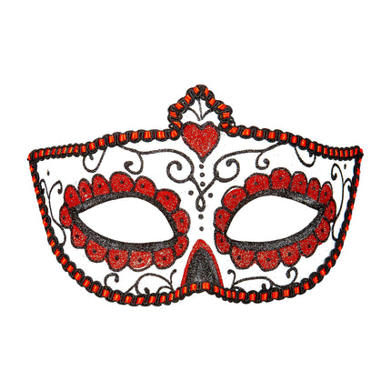 Dia De Los Muertos Augenmaske Rot