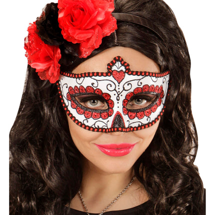 Dia De Los Muertos Augenmaske Rot