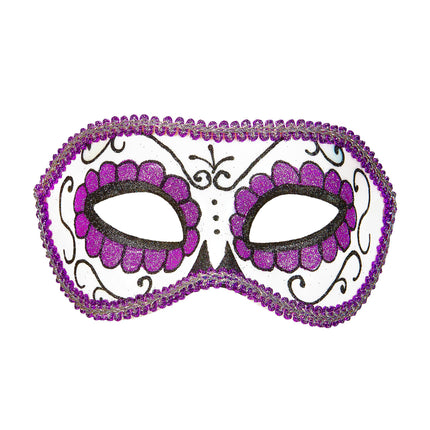 Dia De Los Muertos Augenmaske Lila