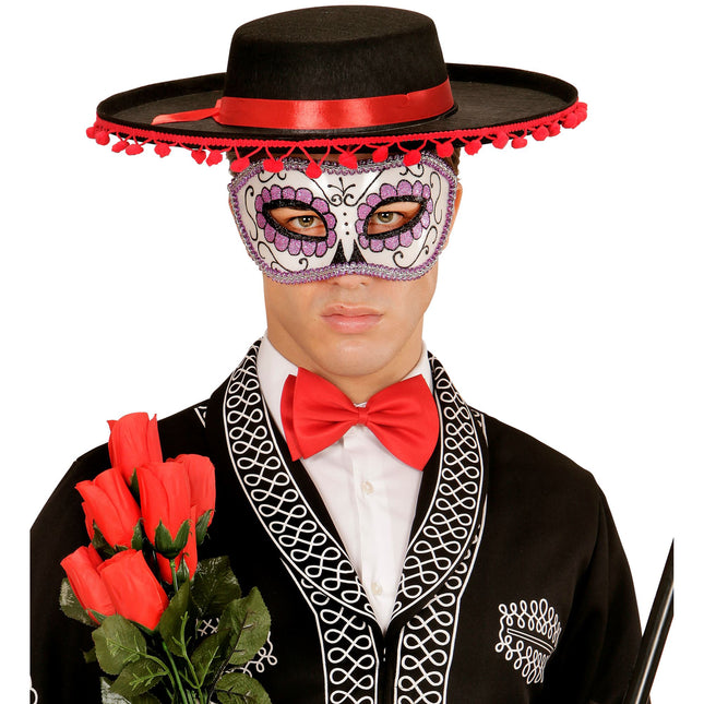 Dia De Los Muertos Augenmaske Lila