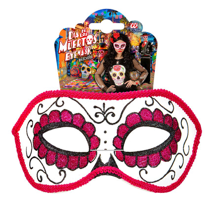 Dia De Los Muertos Augenmaske Rosa