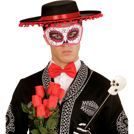 Dia De Los Muertos Augenmaske Rosa