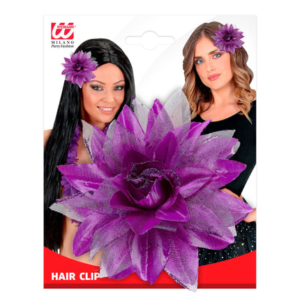 Lila Haarblume Glitzer