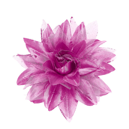 Lila Rosa Haar Blume Glitter
