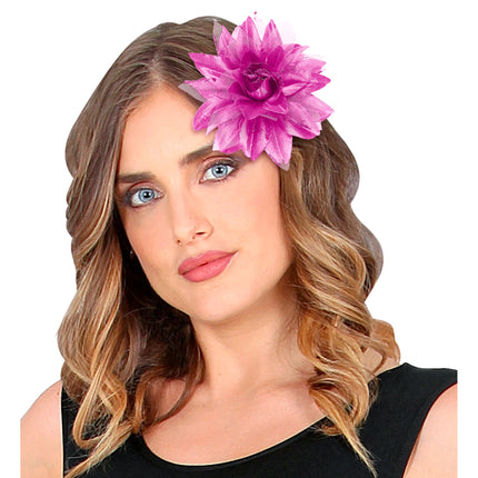 Lila Rosa Haar Blume Glitter