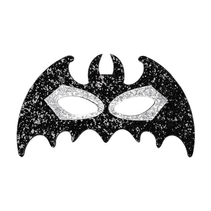 Halloween Augenmaske Schwarz Silber Fledermaus