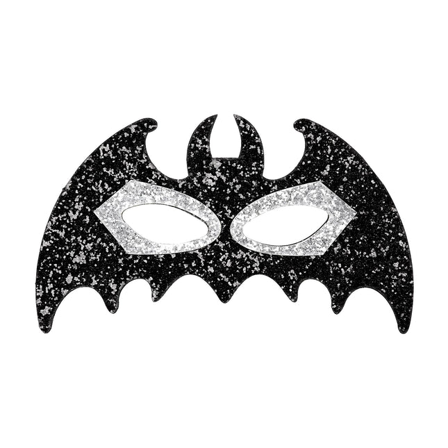 Halloween Augenmaske Schwarz Silber Fledermaus