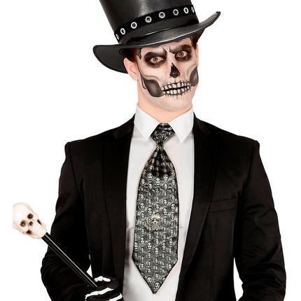 Halloween Krawatte Skelett Metallic