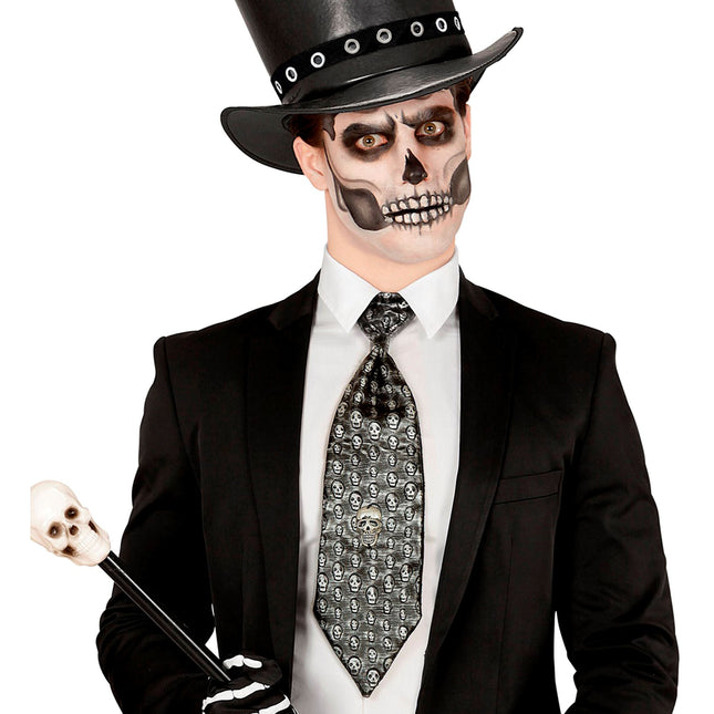 Halloween Krawatte Skelett Metallic