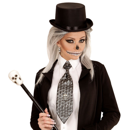 Halloween Krawatte Skelett Metallic