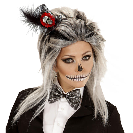 Halloween Accessoire Set Haarband und Schleife Metellic 2tlg