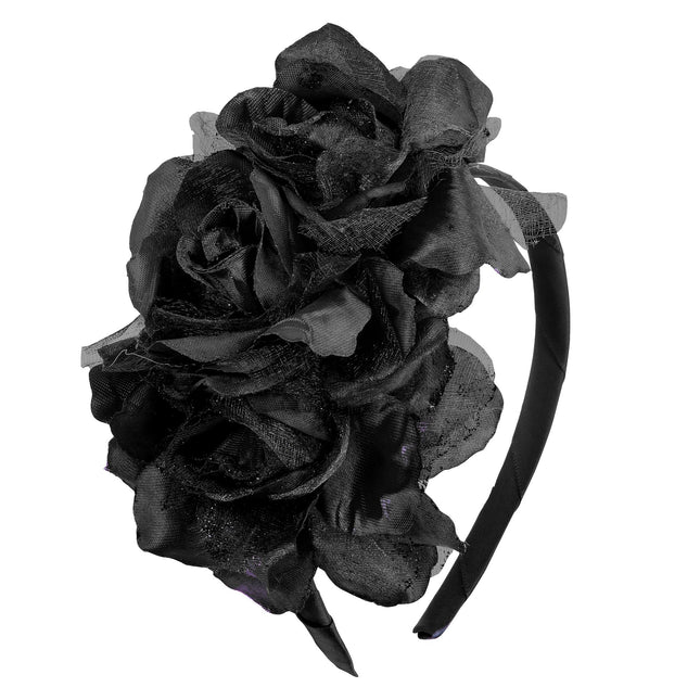 Halloween Haarband Schwarze Rosen