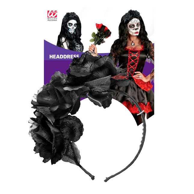 Halloween Haarband Schwarze Rosen