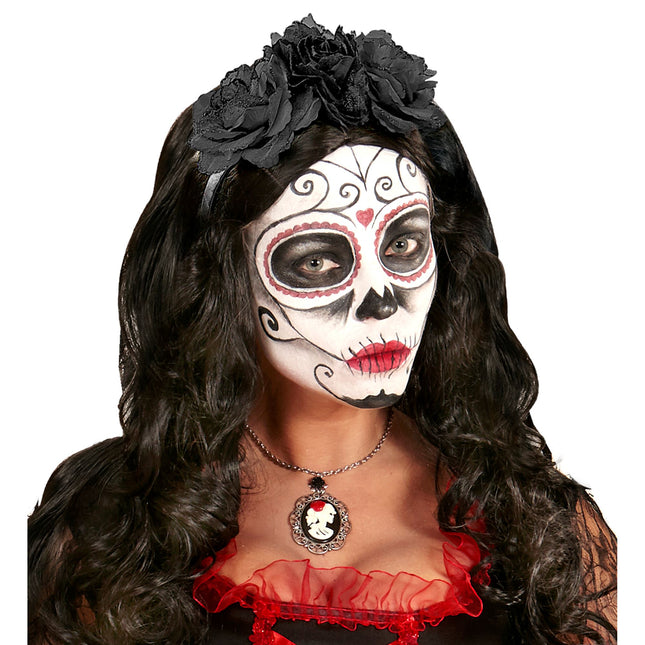 Halloween Haarband Schwarze Rosen