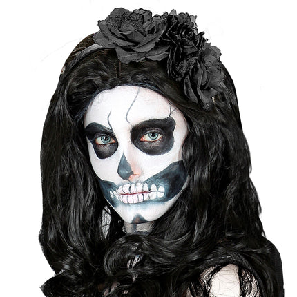 Halloween Haarband Schwarze Rosen