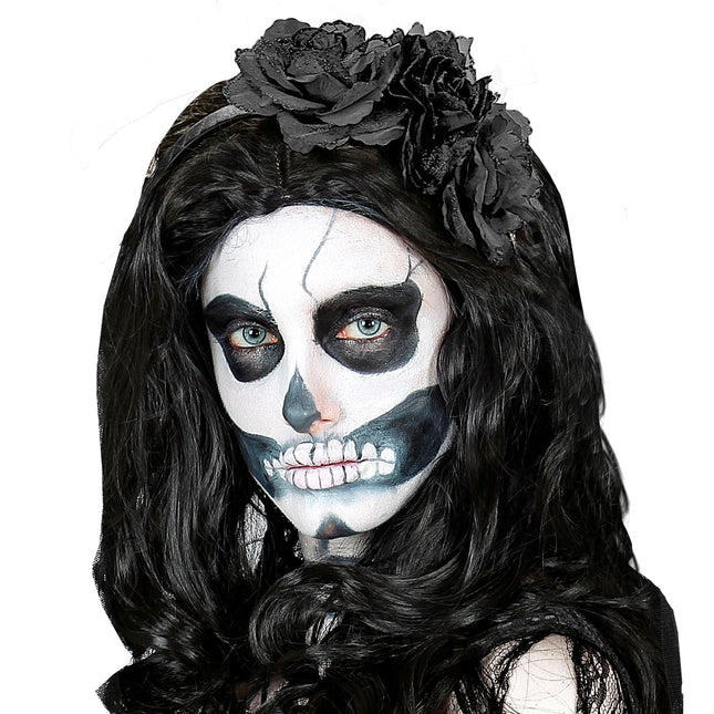 Halloween Haarband Schwarze Rosen