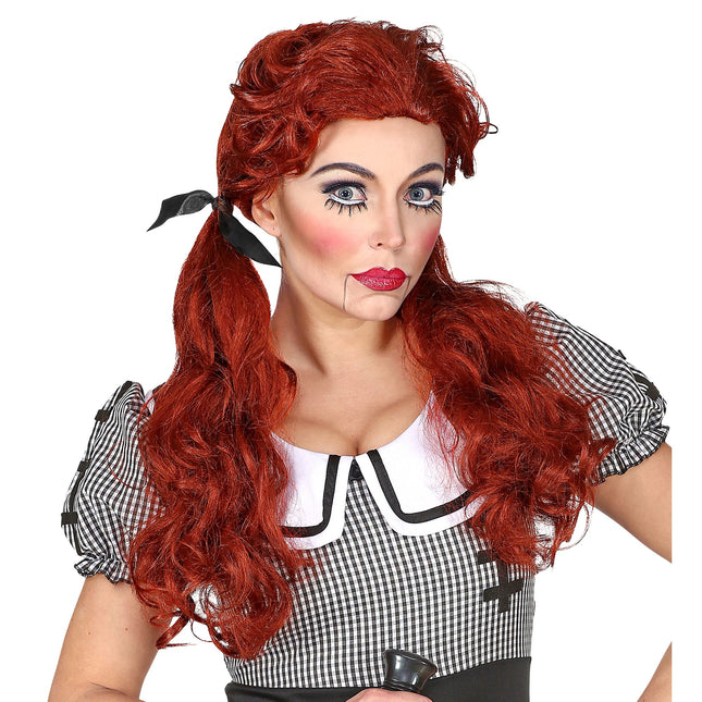 Halloween Perücke Rote Puppe