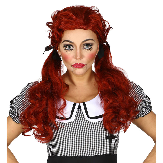 Halloween Perücke Rote Puppe