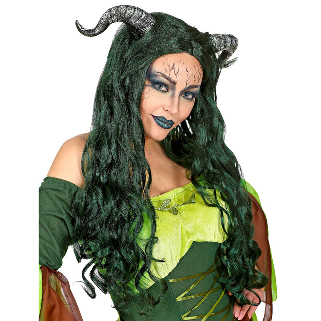 Halloween Perücke Grüne Waldhexe