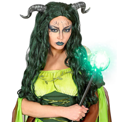 Halloween Perücke Grüne Waldhexe