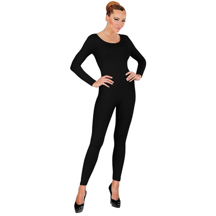 Schwarzer Body Anzug Damen Lang