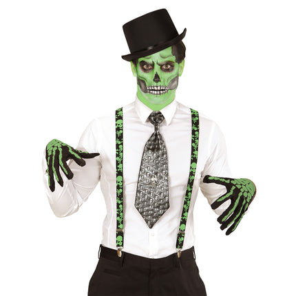 Halloween Hosenträger Totenköpfe