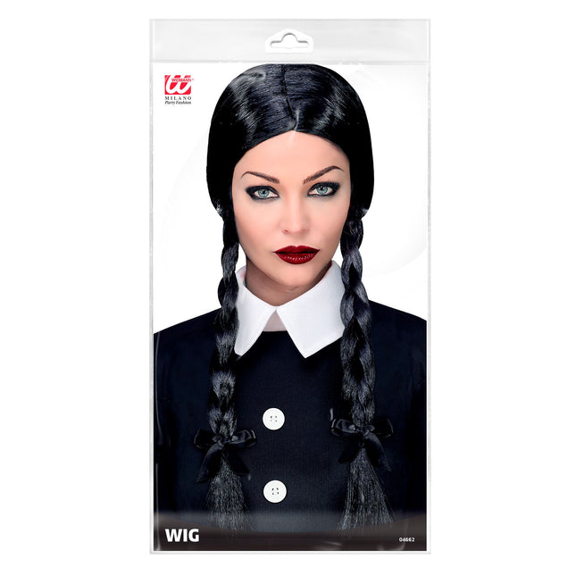 Halloween Perücke Schwarze Zöpfe Langes Haar