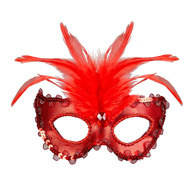 Rote Augenmaske Pailletten