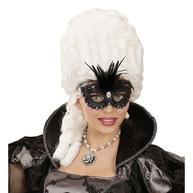 Schwarze Augenmaske mit Pailletten und Glitzer