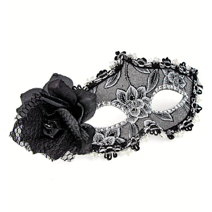 Halloween Augenmaske Schwarze Rose