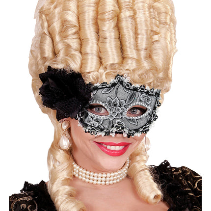 Halloween Augenmaske Schwarze Rose
