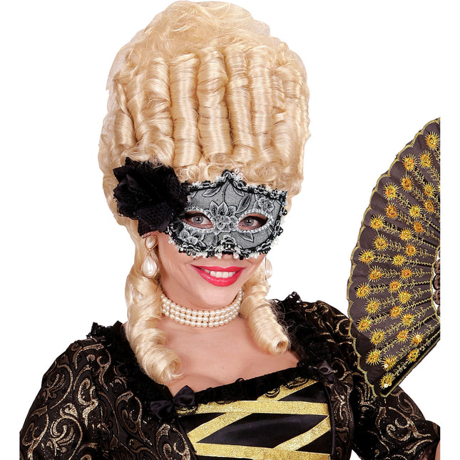 Halloween Augenmaske Schwarze Rose