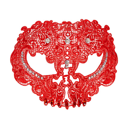 Rote Maske mit Spitze