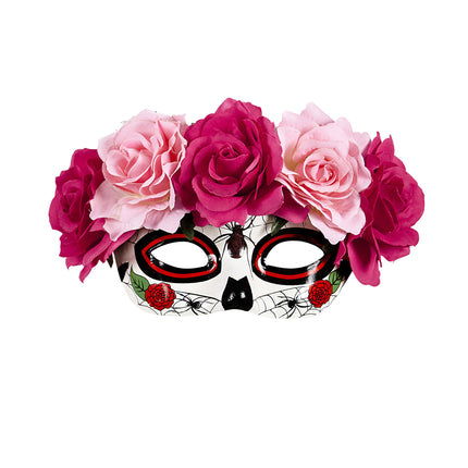 Dia De Los Muertos Augenmaske Rosa Rosen