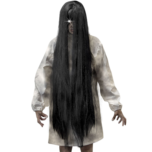 Halloween Perücke Schwarzer Geist 1m