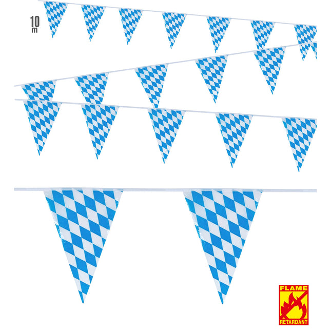 Oktoberfest Girlande Blau Weiß 6m
