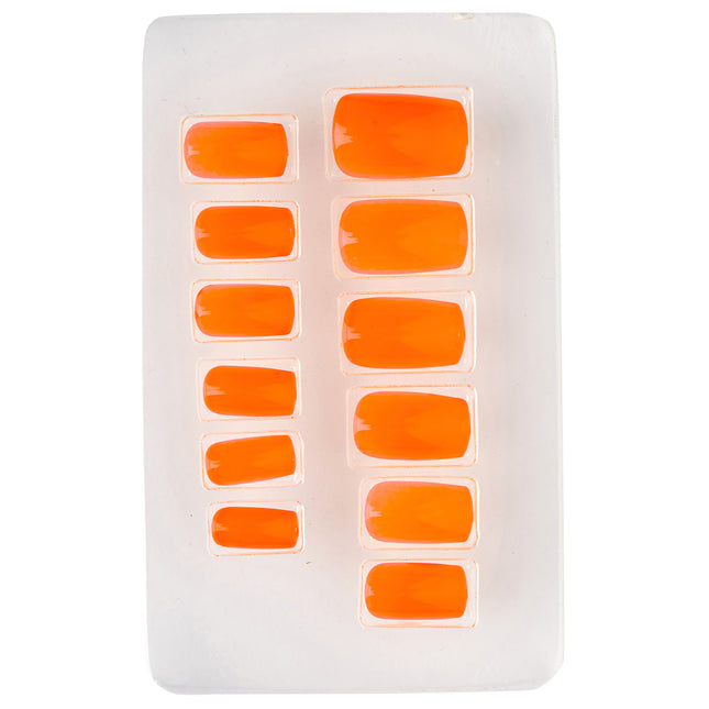 Neon Orange Fake Nails