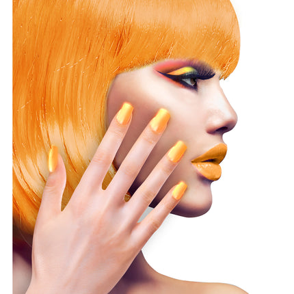 Neon Orange Fake Nails