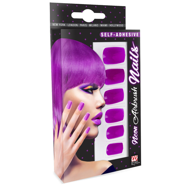 Neon Lila Fake Nägel
