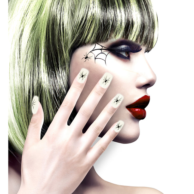Halloween Fake Nails Spider Glow In The Dark