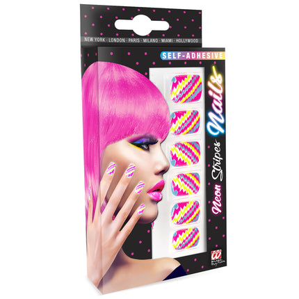 Neon Rosa Fake Nägel