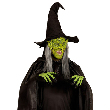 Halloween Maske Grüne Hexe