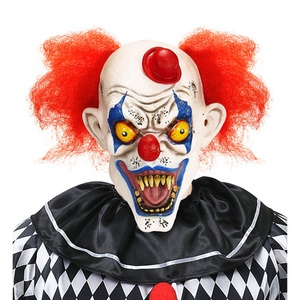 Halloween Maske Clown mit Haar und Hut