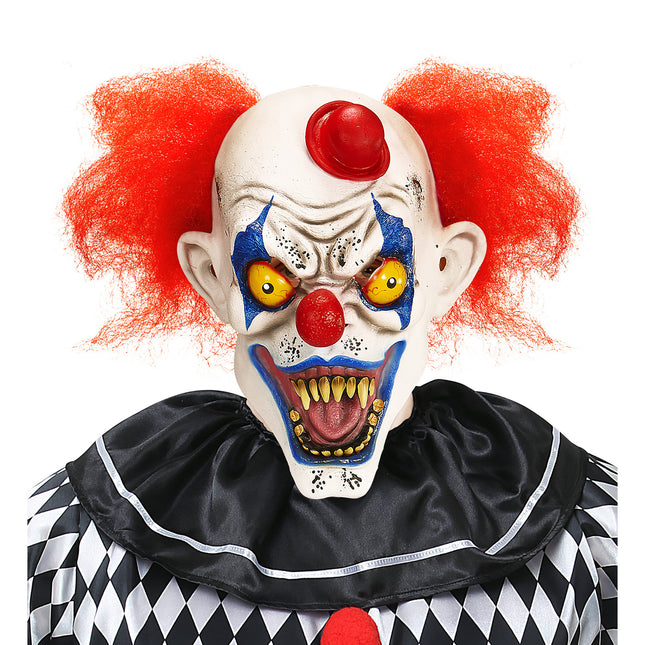 Halloween Maske Clown mit Haar und Hut