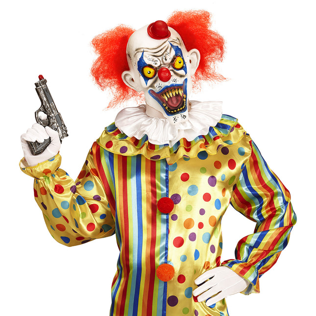 Halloween Maske Clown mit Haar und Hut
