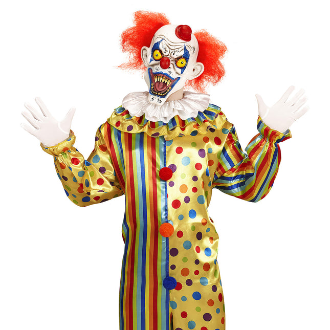 Halloween Maske Clown mit Haar und Hut