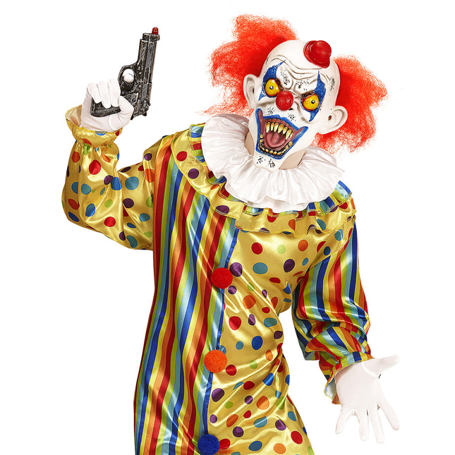 Halloween Maske Clown mit Haar und Hut