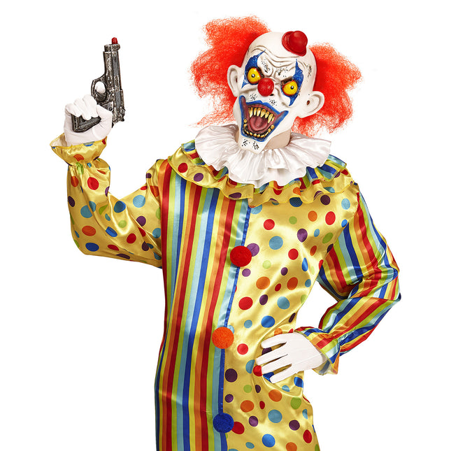 Halloween Maske Clown mit Haar und Hut